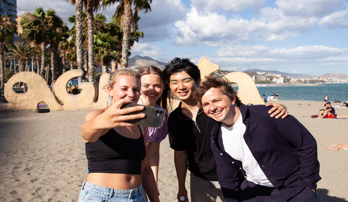 Malaga Students at Beach